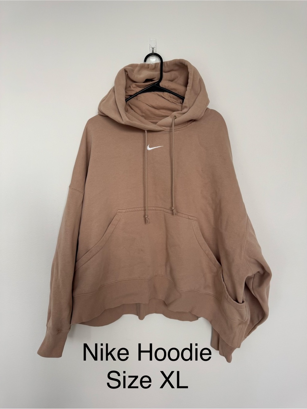 Nike Hoodie in Taupe with White Swoosh
